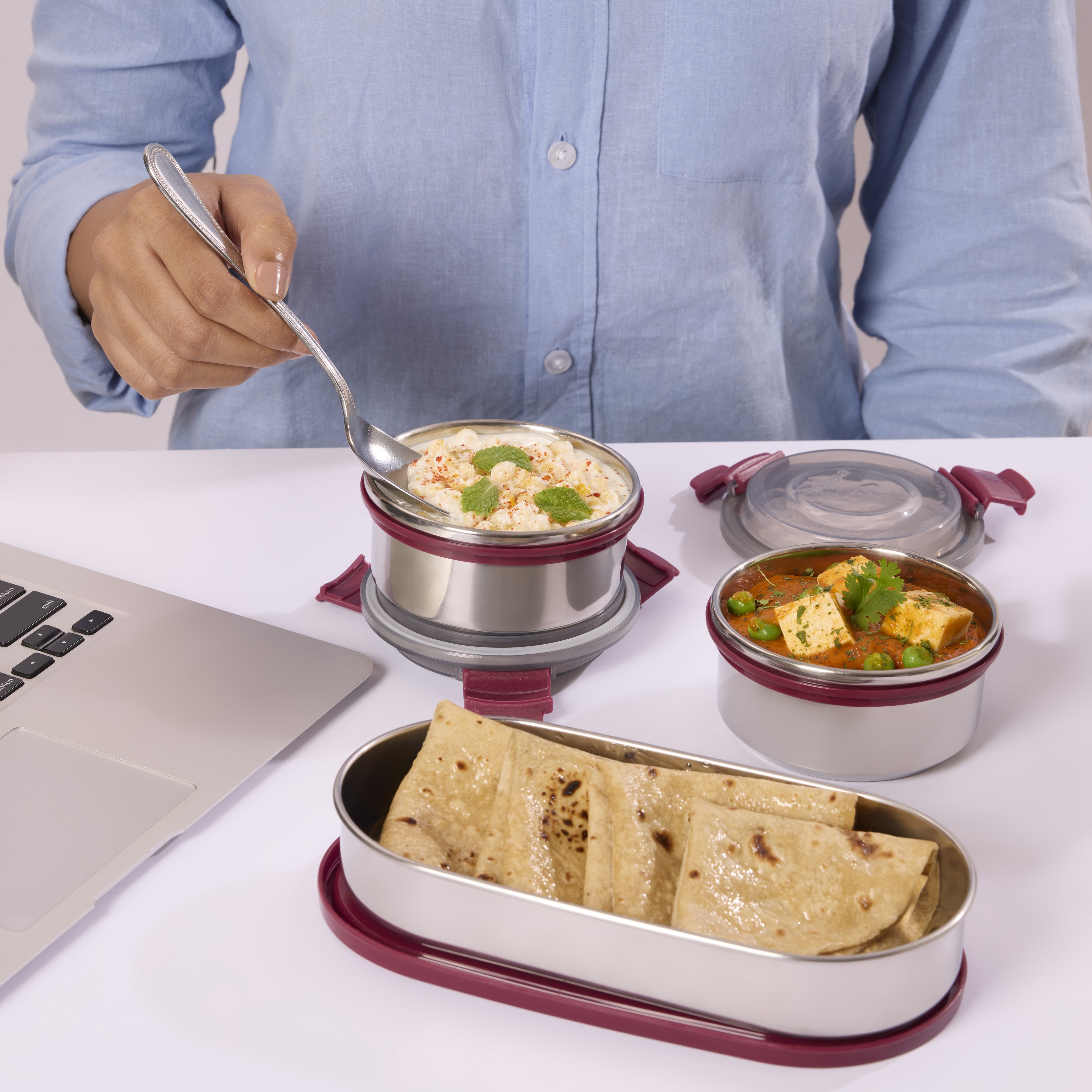 Aqua Duplex Lunch Box Red