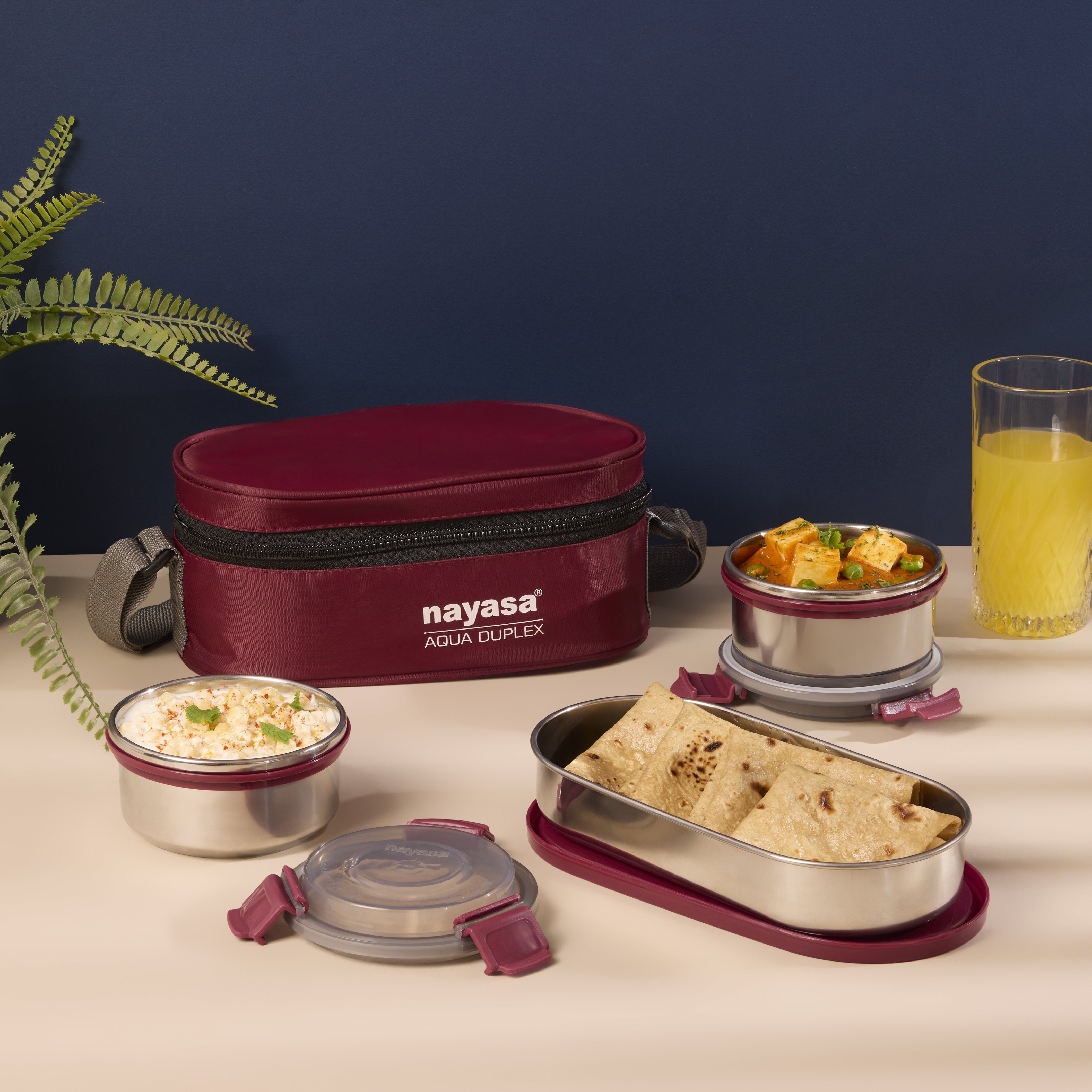 Aqua Duplex Lunch Box Red