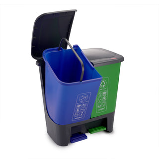 2 In 1 Pedal Bin Bold Dustbin Blue & Green