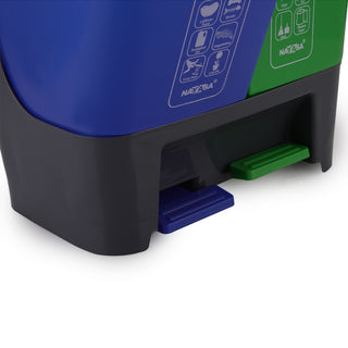 2 In 1 Pedal Bin Bold Dustbin Blue & Green