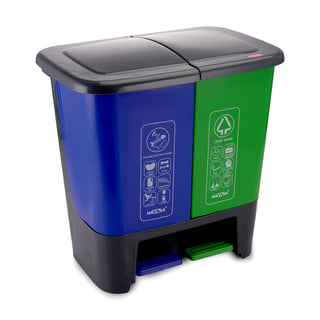 2 In 1 Pedal Bin Bold Dustbin Blue & Green