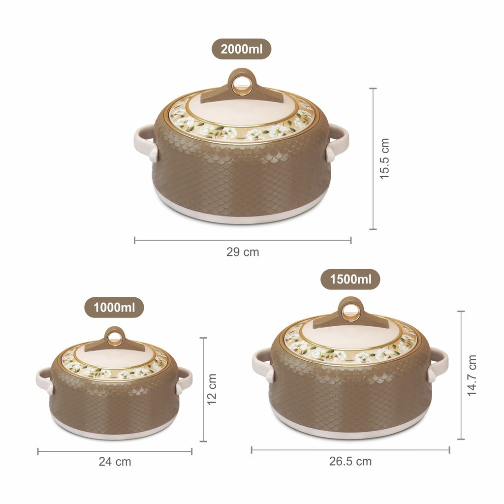 Coral Casserole Gift Set Of 3  1000, 1500, 2000 ml