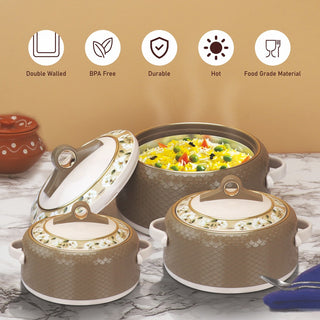 Coral Casserole Gift Set Of 3  1000, 1500, 2000 ml