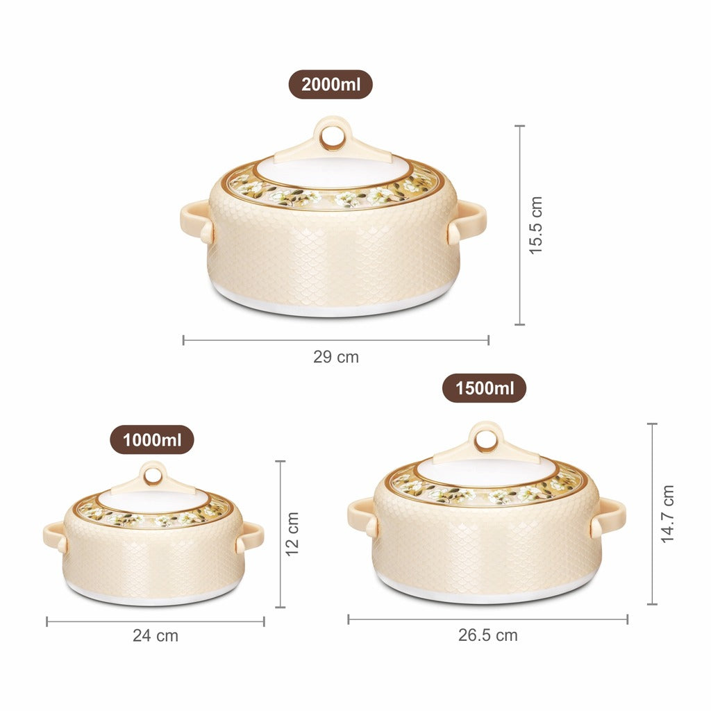 Coral Casserole Gift Set Of 3  1000, 1500, 2000 ml