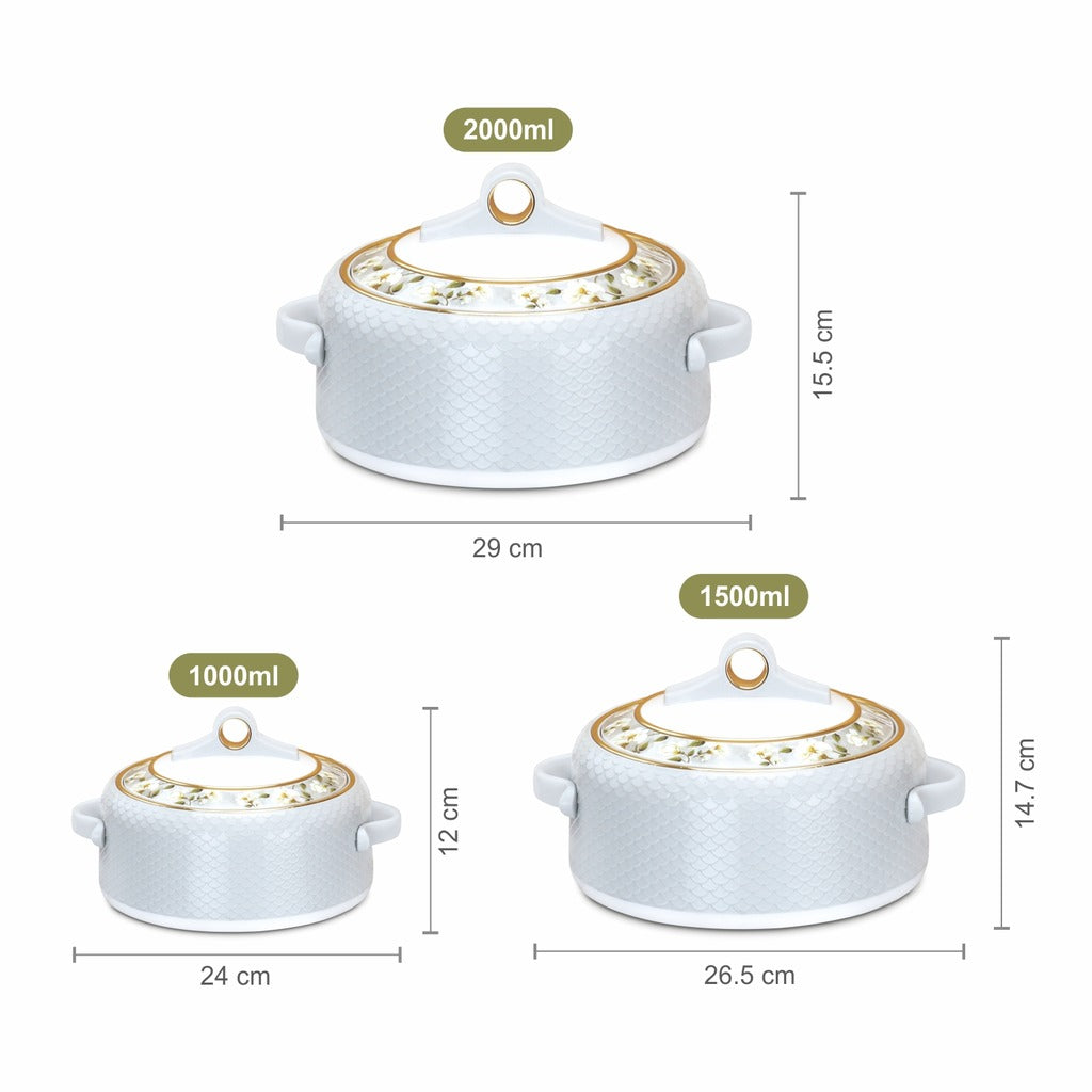 Coral Casserole Gift Set Of 3  1000, 1500, 2000 ml