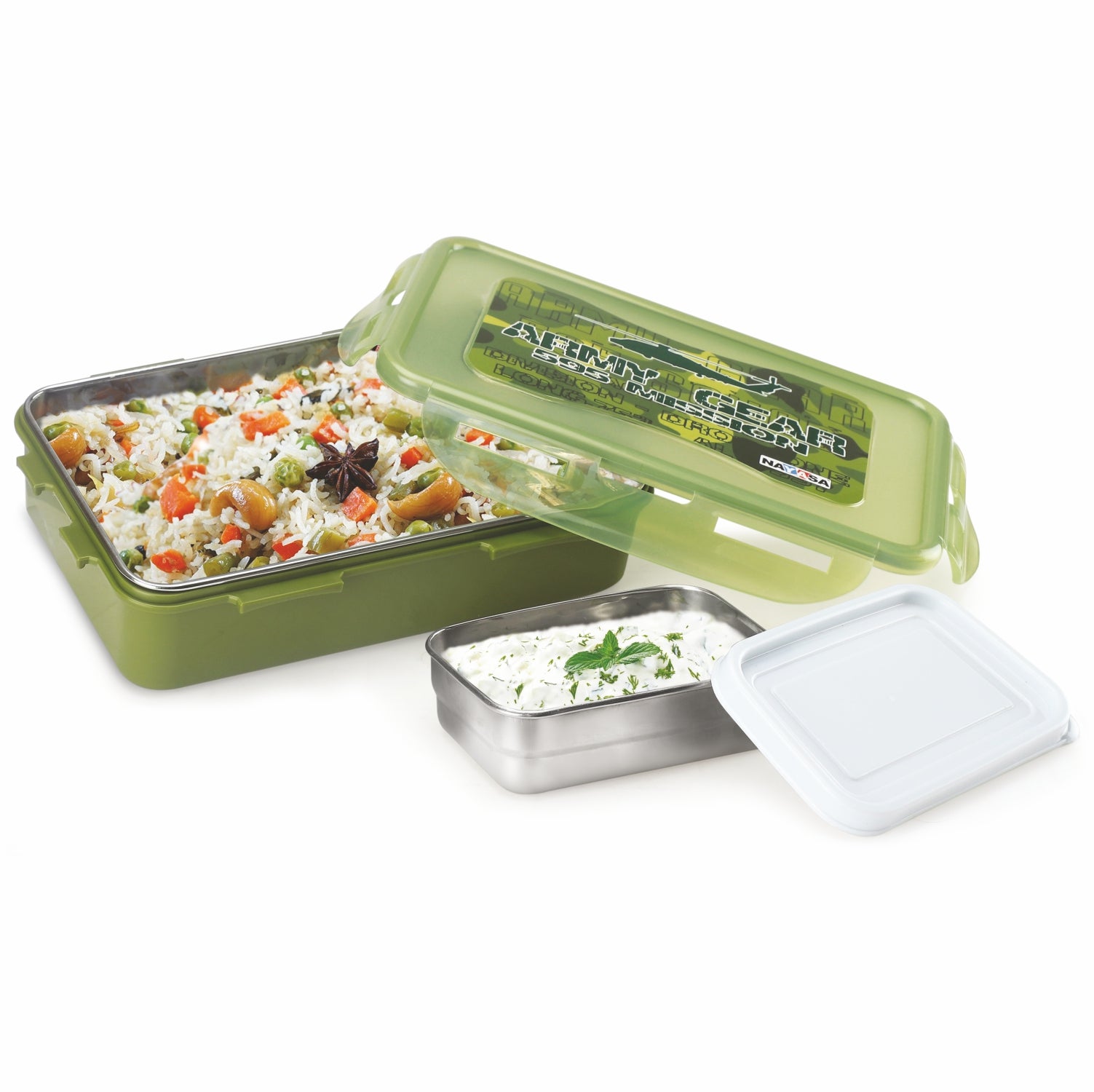 Super Lock Deluxe Lunch box Green / 800 ml / Set of 1