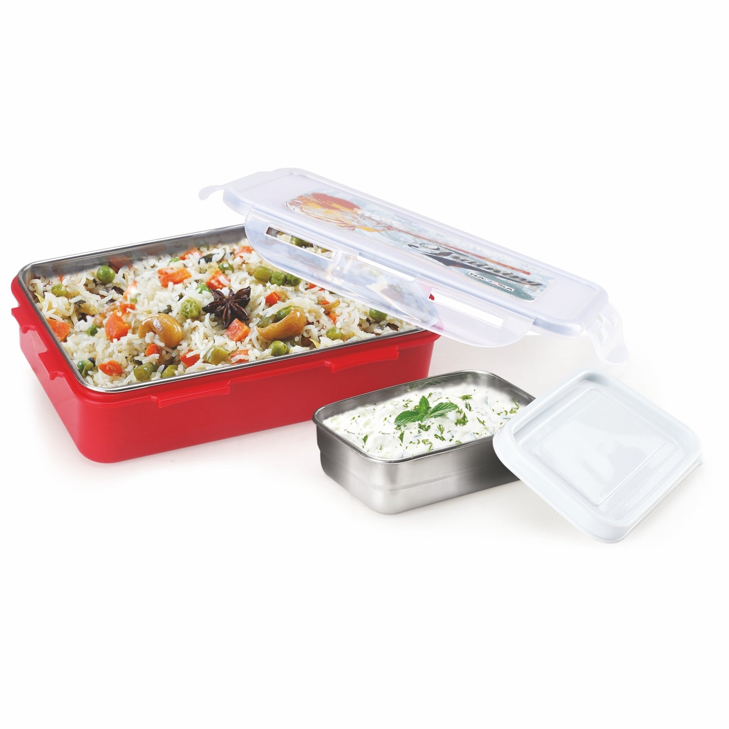 Super Lock Deluxe Lunch box Red / 800 ml / Set of 1