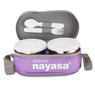 Duplex Deluxe Lunch Box with Soft Insulated Bag with Steel Tiffin
