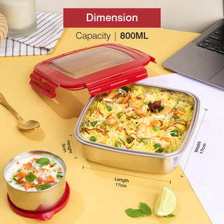 Eco Lock Lunch 800 ml Stainless Steel Lunch Box