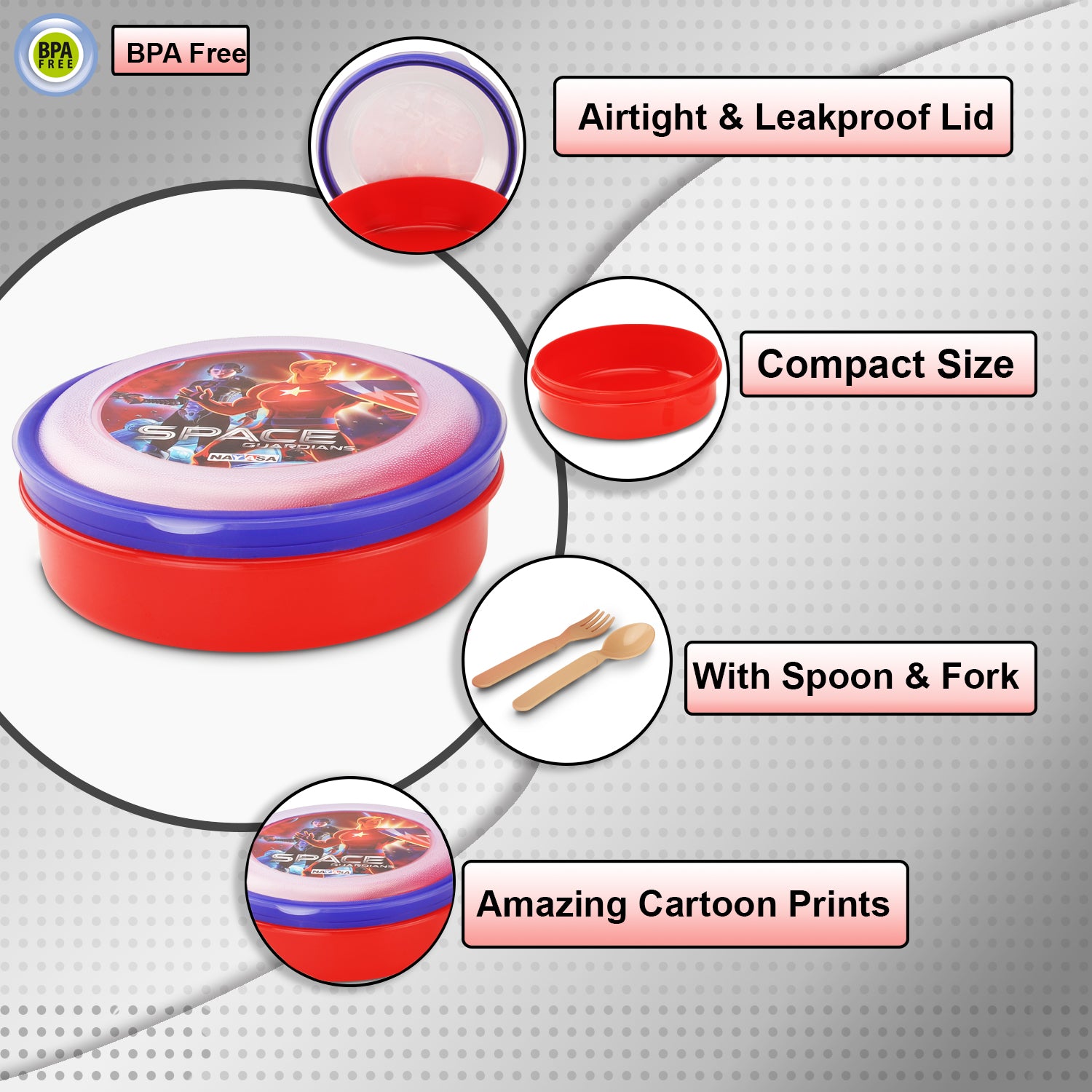 Spill Guard Lunch Box Red