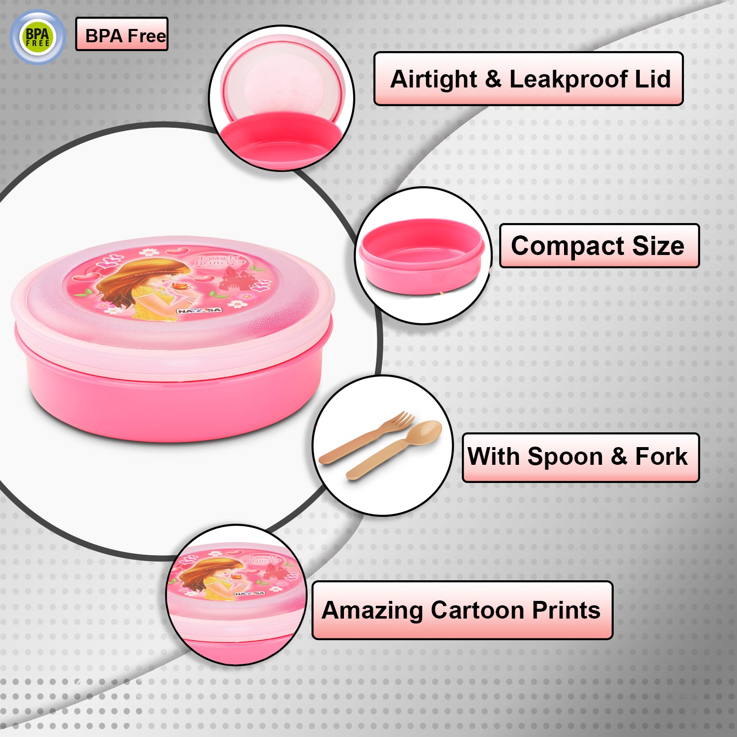 Spill Guard Lunch Box Pink