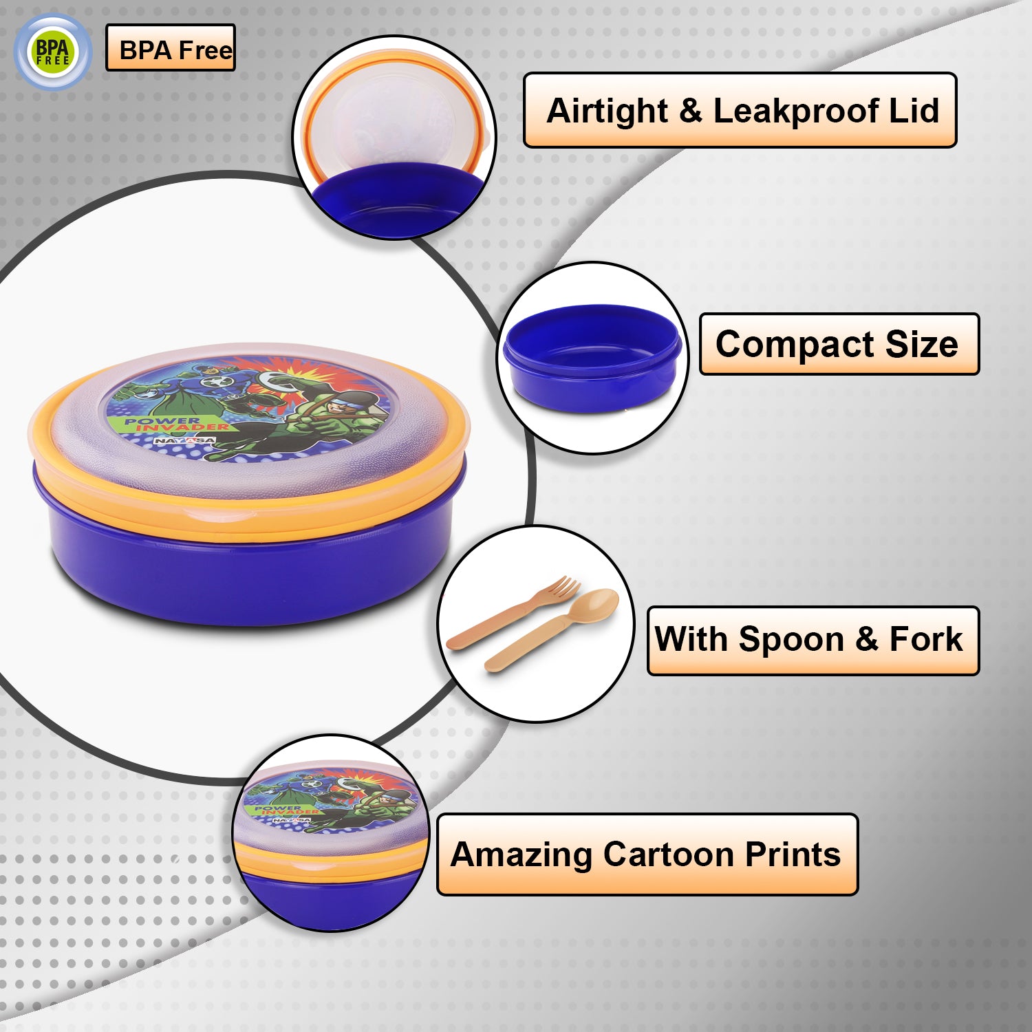 Spill Guard Lunch Box Blue