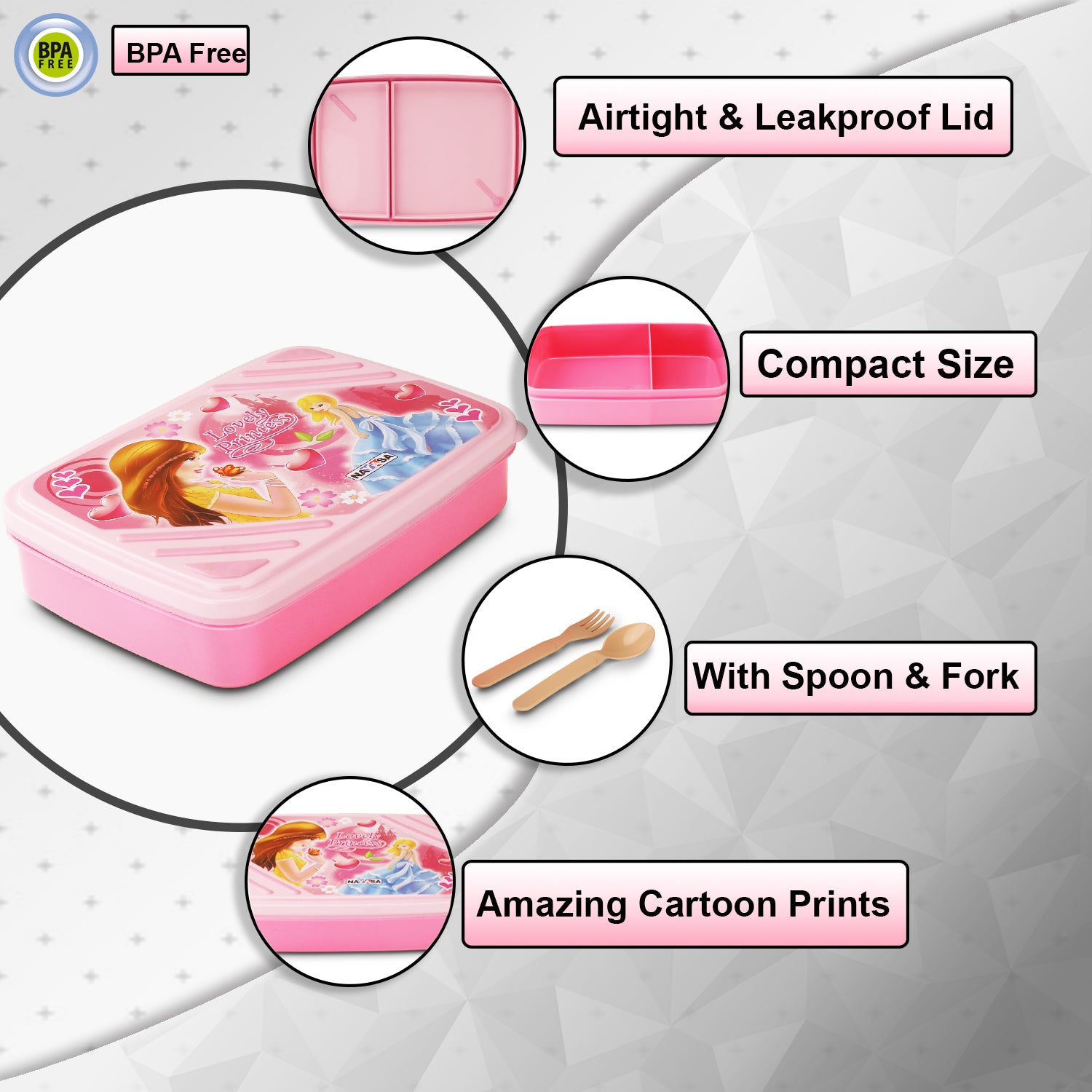 Spill Guard Lunch Box Pink