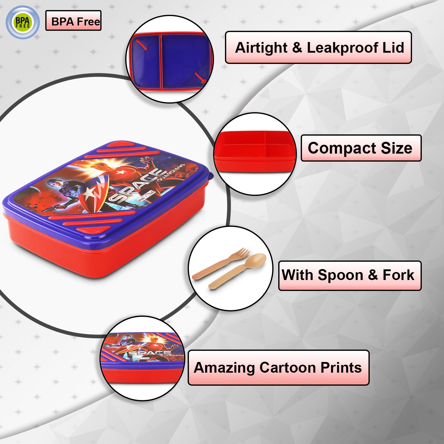 Spill Guard Lunch Box Red