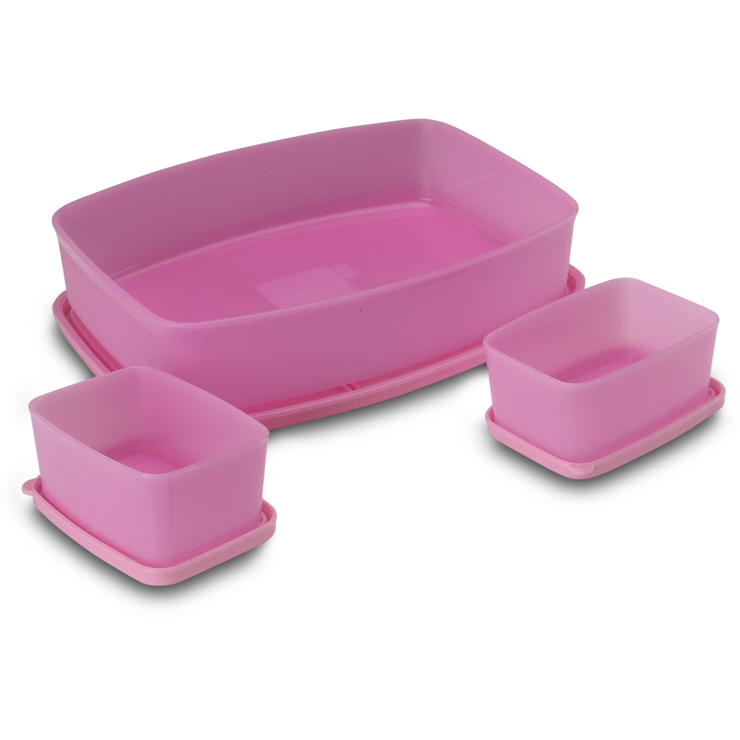 Witty Big Regular Lunch Box, set of 3 Pink