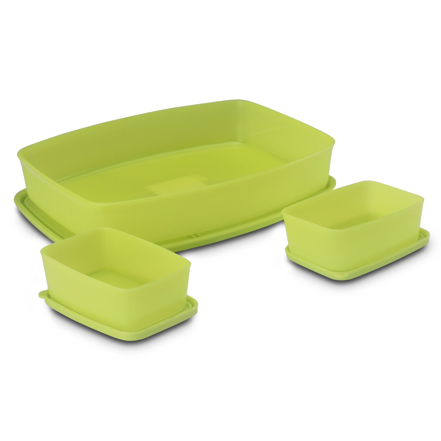 Witty Big Regular Lunch Box, set of 3 Green