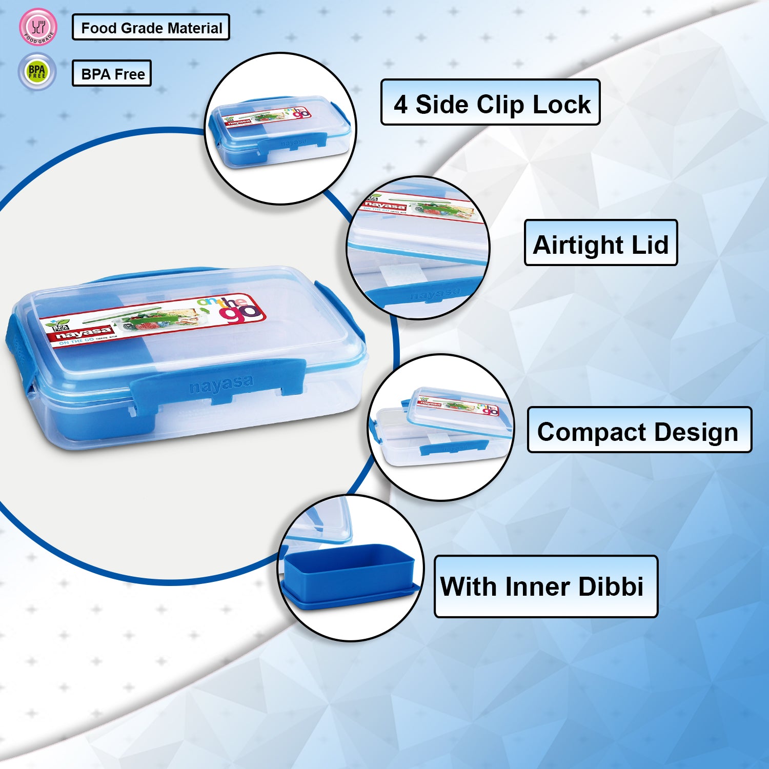 On The Go Lunch Box, Pack of 2 Yellow