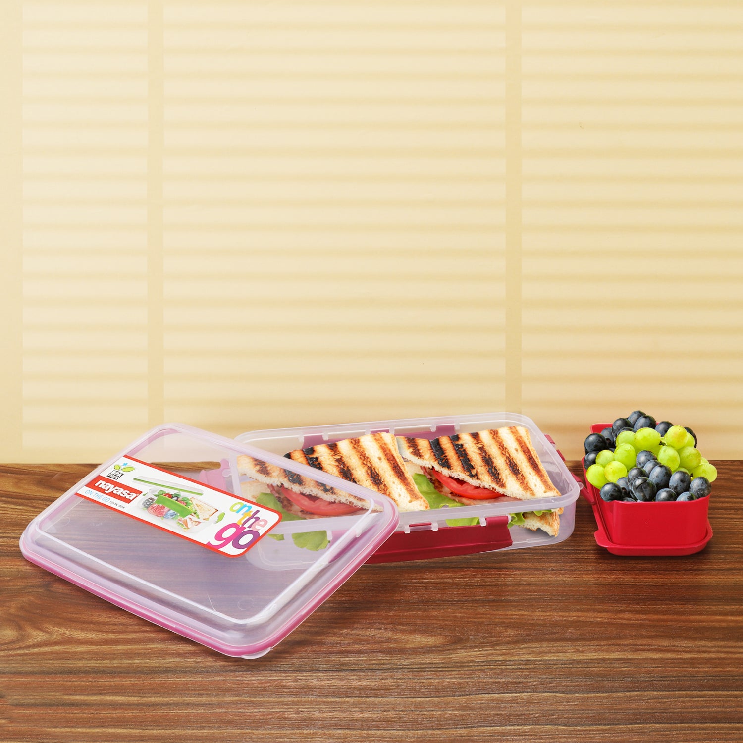 On The Go Lunch Box, Pack of 2 Pink