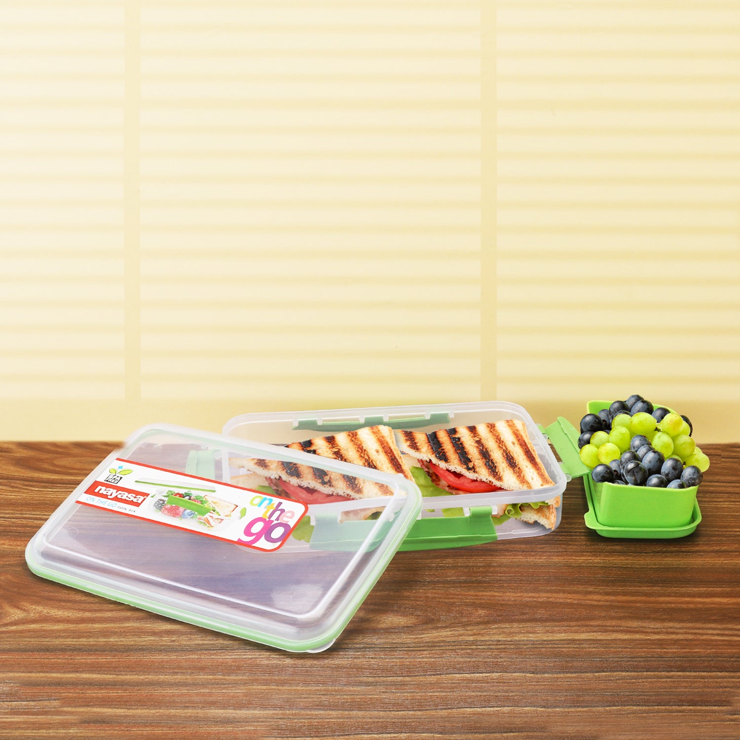 On The Go Lunch Box, Pack of 2 Green