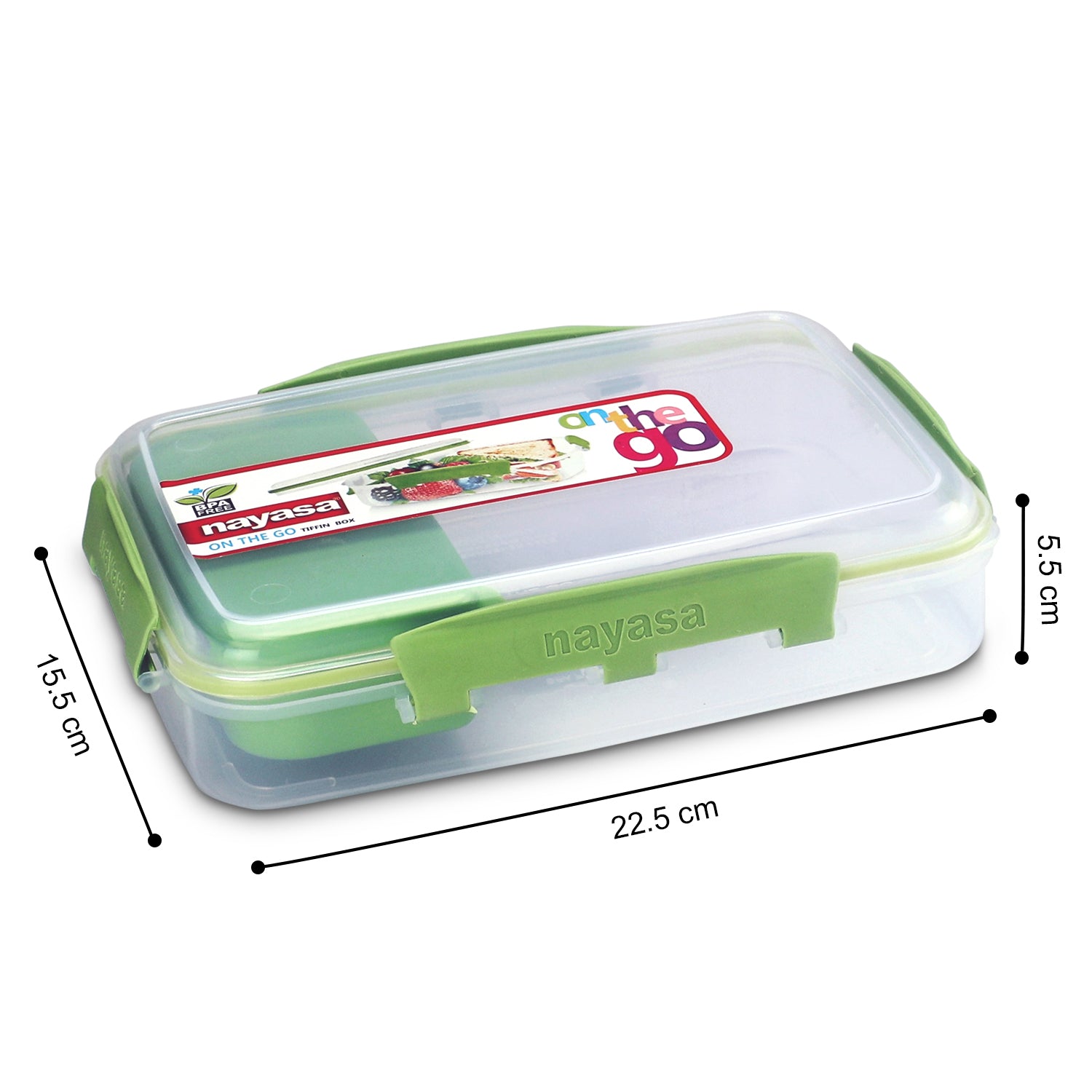 On The Go Lunch Box, Pack of 2 Green