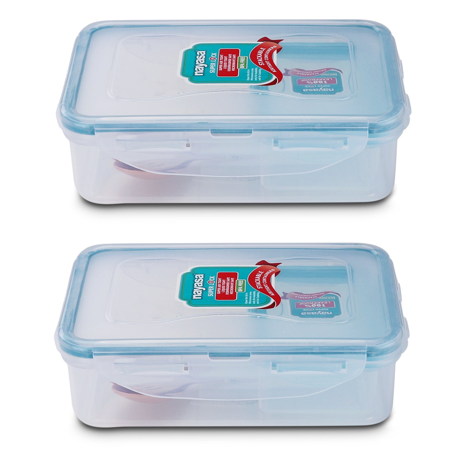Super Lock Deluxe Lunch box Green / 550 ml / Set of 2