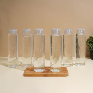 Clarity Plastic Water Bottle, 1000 ml Clear / Set of 6