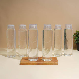 Clarity Plastic Water Bottle, 1000 ml Clear / Set of 6