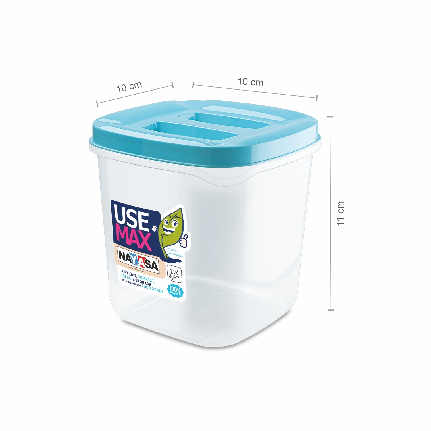 Use Max Food Storage Container, Set of 3 Blue / 550 ml