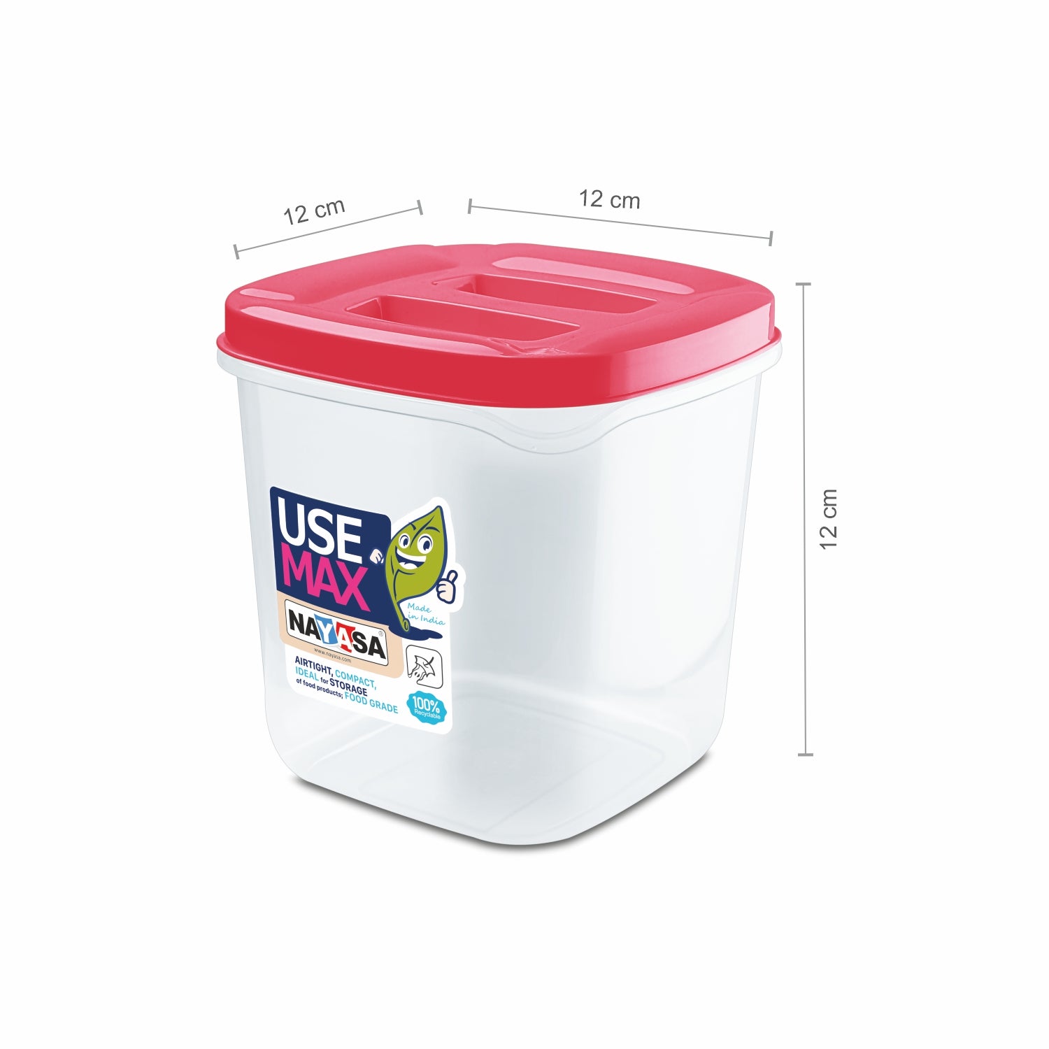 Use Max Food Storage Container, Set of 3 Pink / 1000 ml