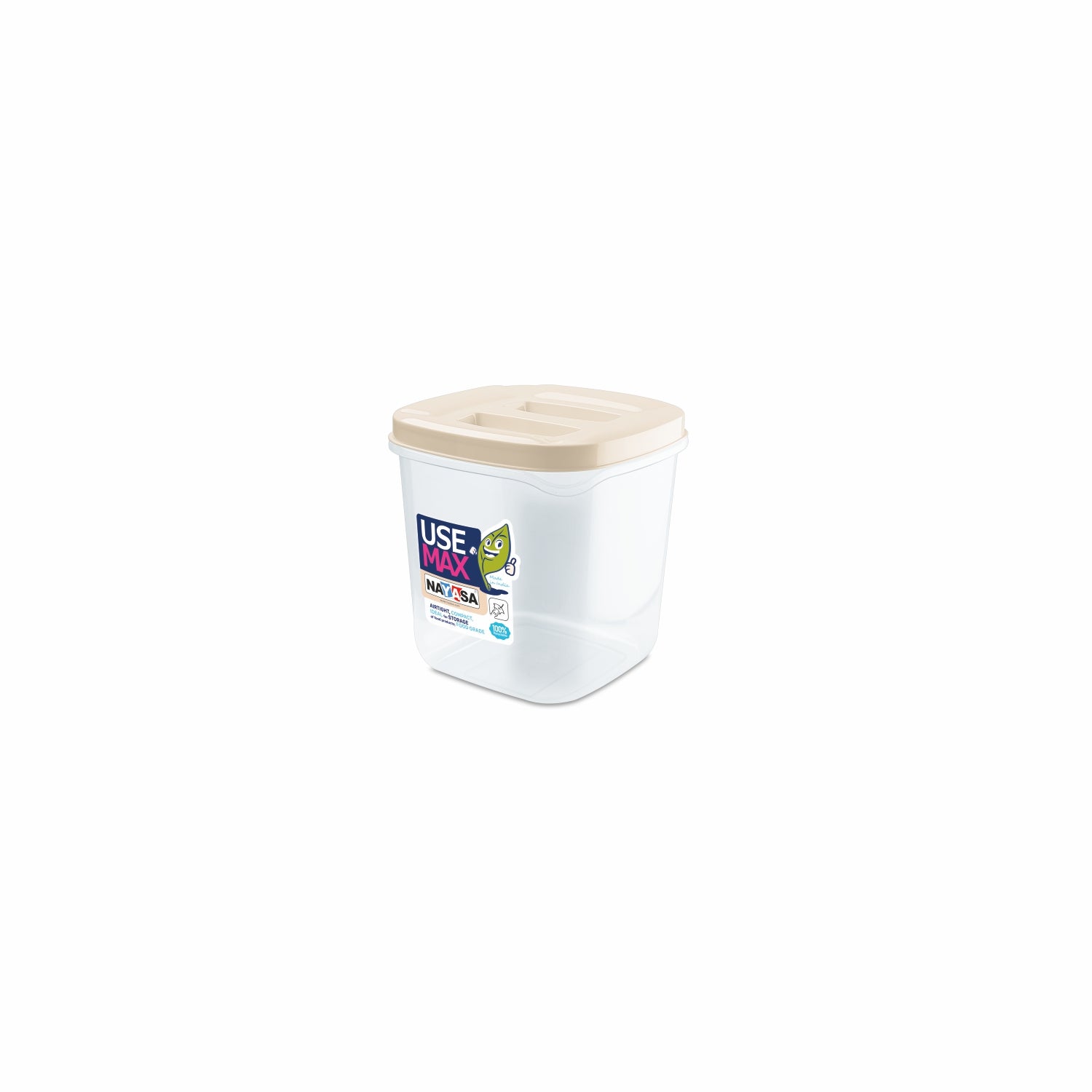 Use Max Food Storage Container, Set of 3 Beige / 1000 ml