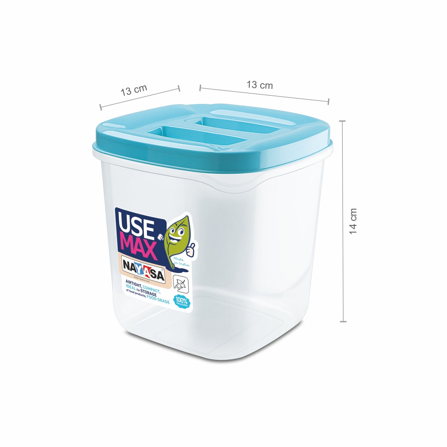 Use Max Food Storage Container, Set of 3 Blue / 1500 ml
