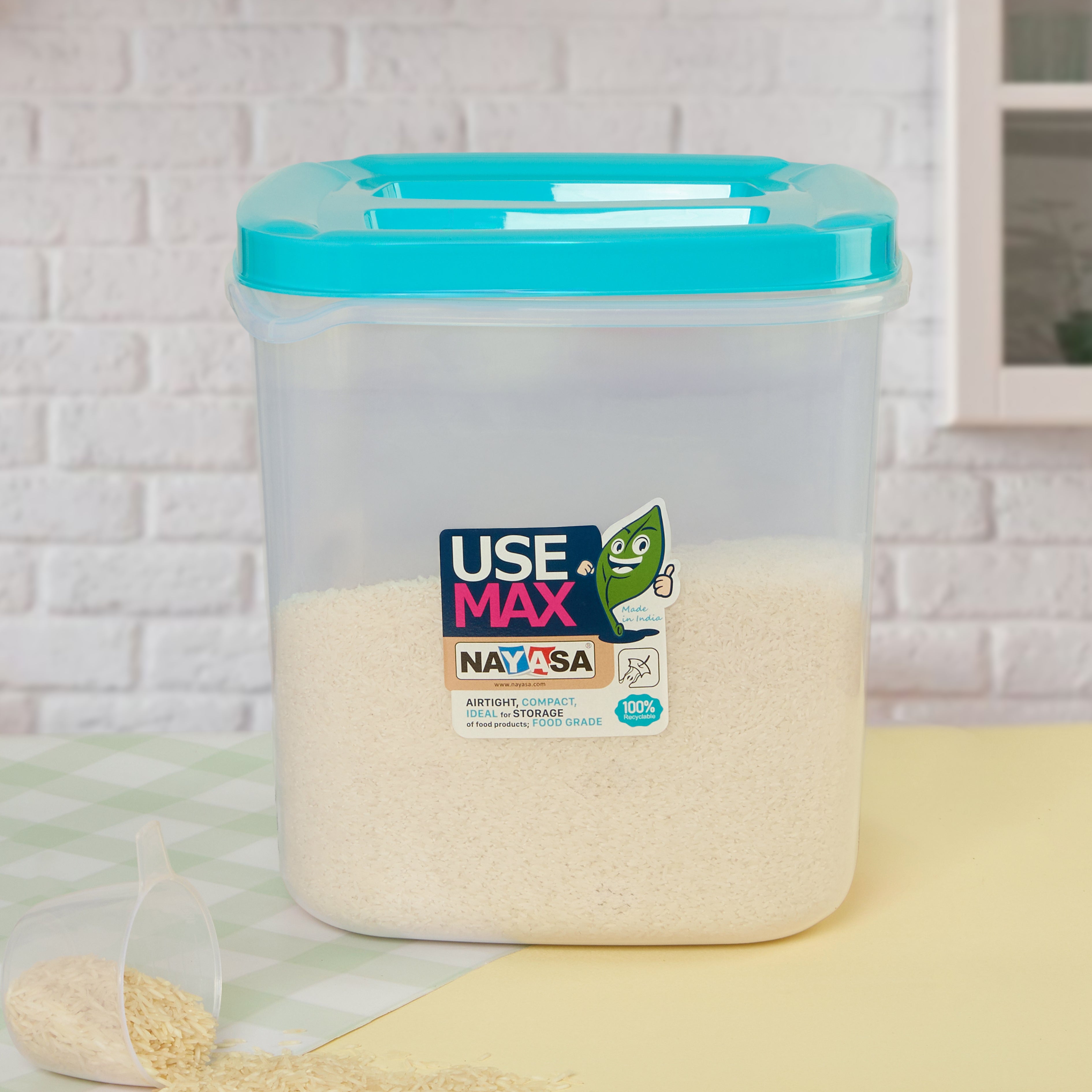 Use Max Food Storage Container, Set of 3 Blue / Combo ( 5 Ltr + 7.5 Ltr + 10 Ltr )