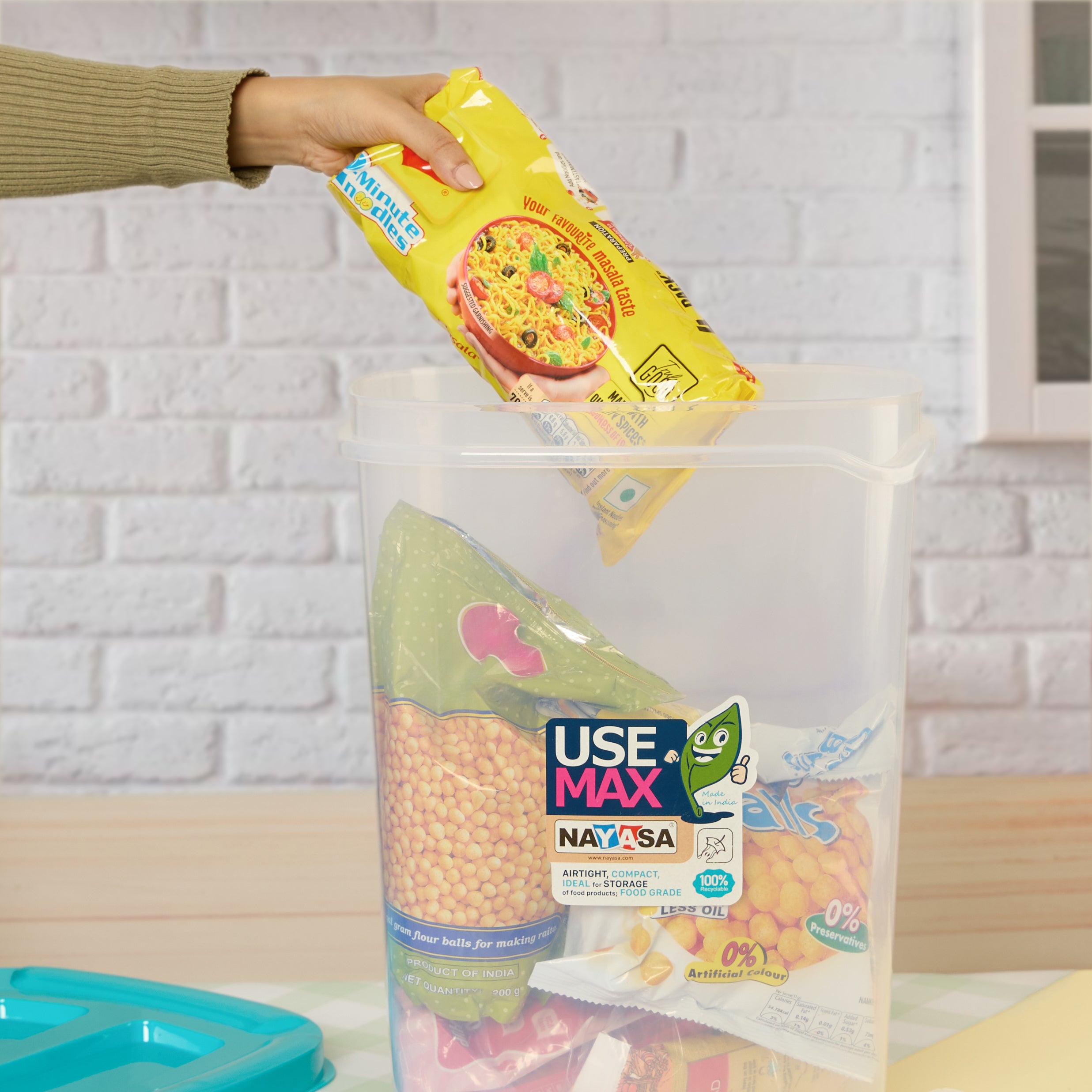 Use Max Food Storage Container, Set of 3 Blue / Combo ( 5 Ltr + 7.5 Ltr + 10 Ltr )