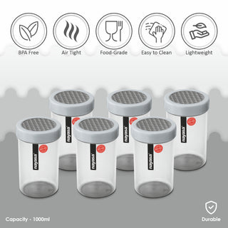 Retro Food Storage Container Grey / 1000 ml / Set of 3