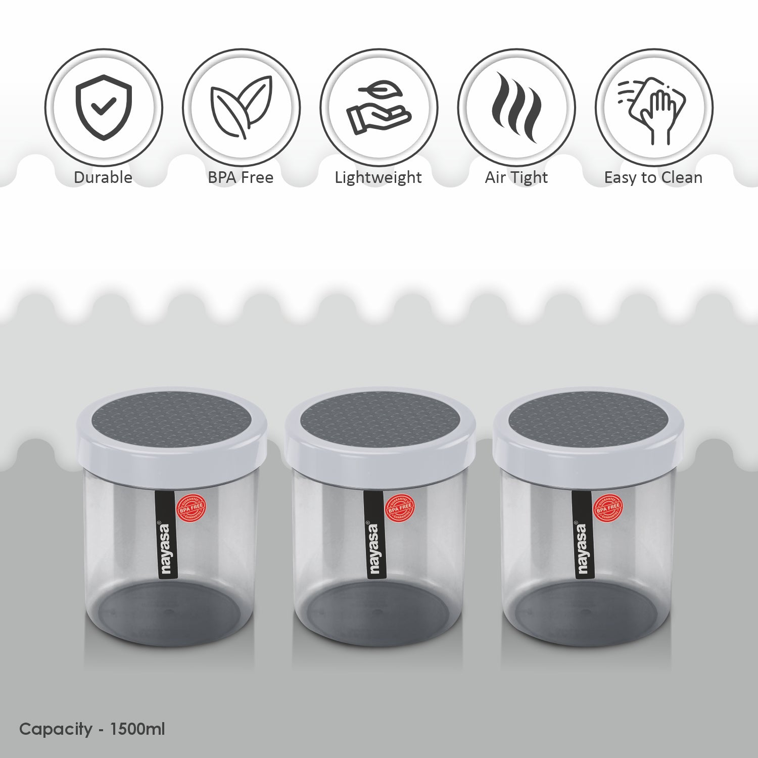 Retro Food Storage Container, 1500 ml Grey