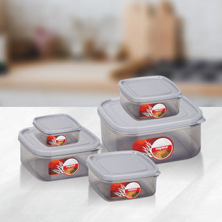 Easy Clear Food Storage Container, Set of 5 Grey