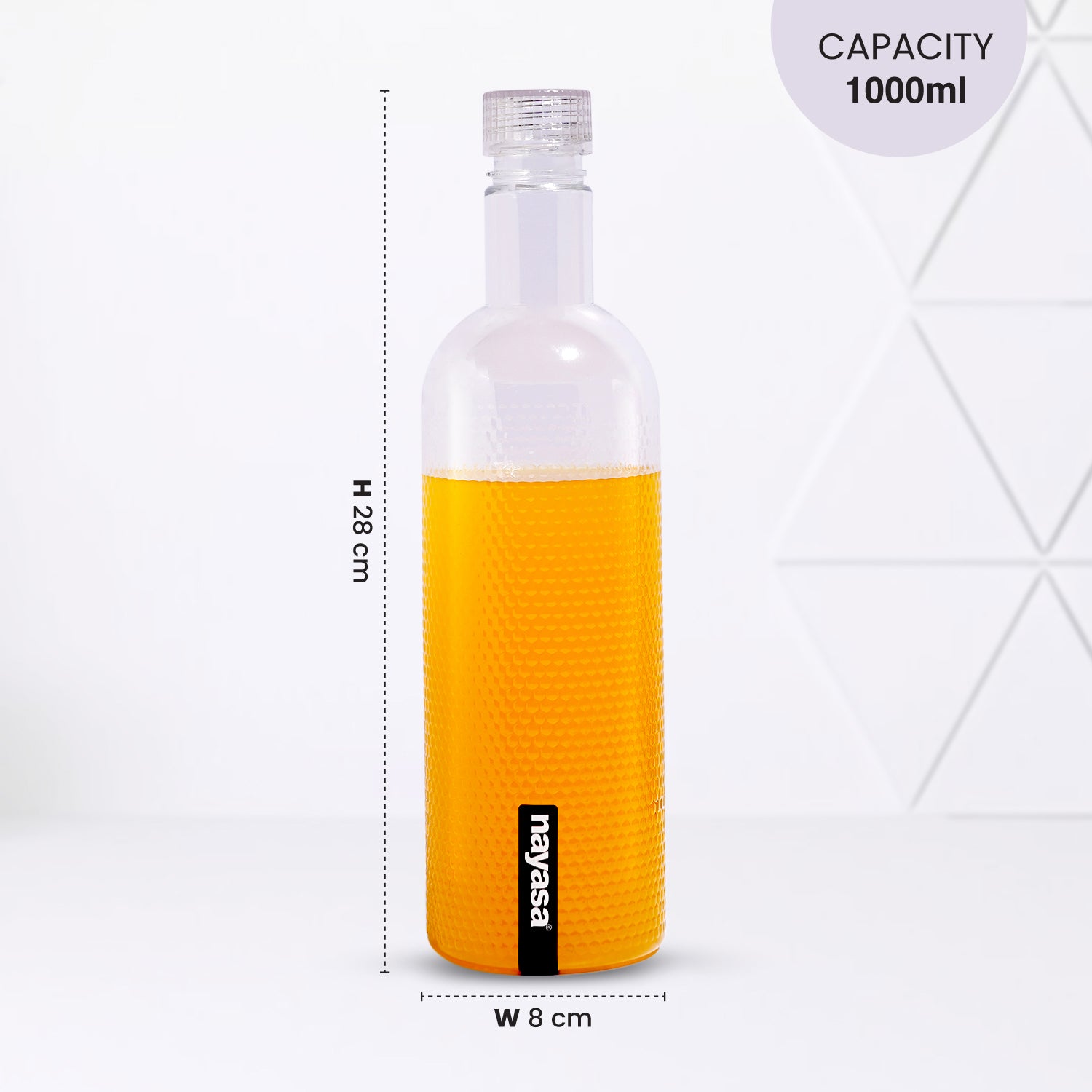 Turtle Plastic Water Bottle Clear / Set of 3 / 1000 ml