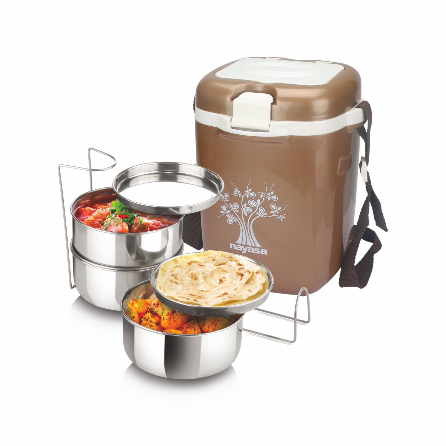 Electromate Electric Lunch Box Brown / 3 Layer