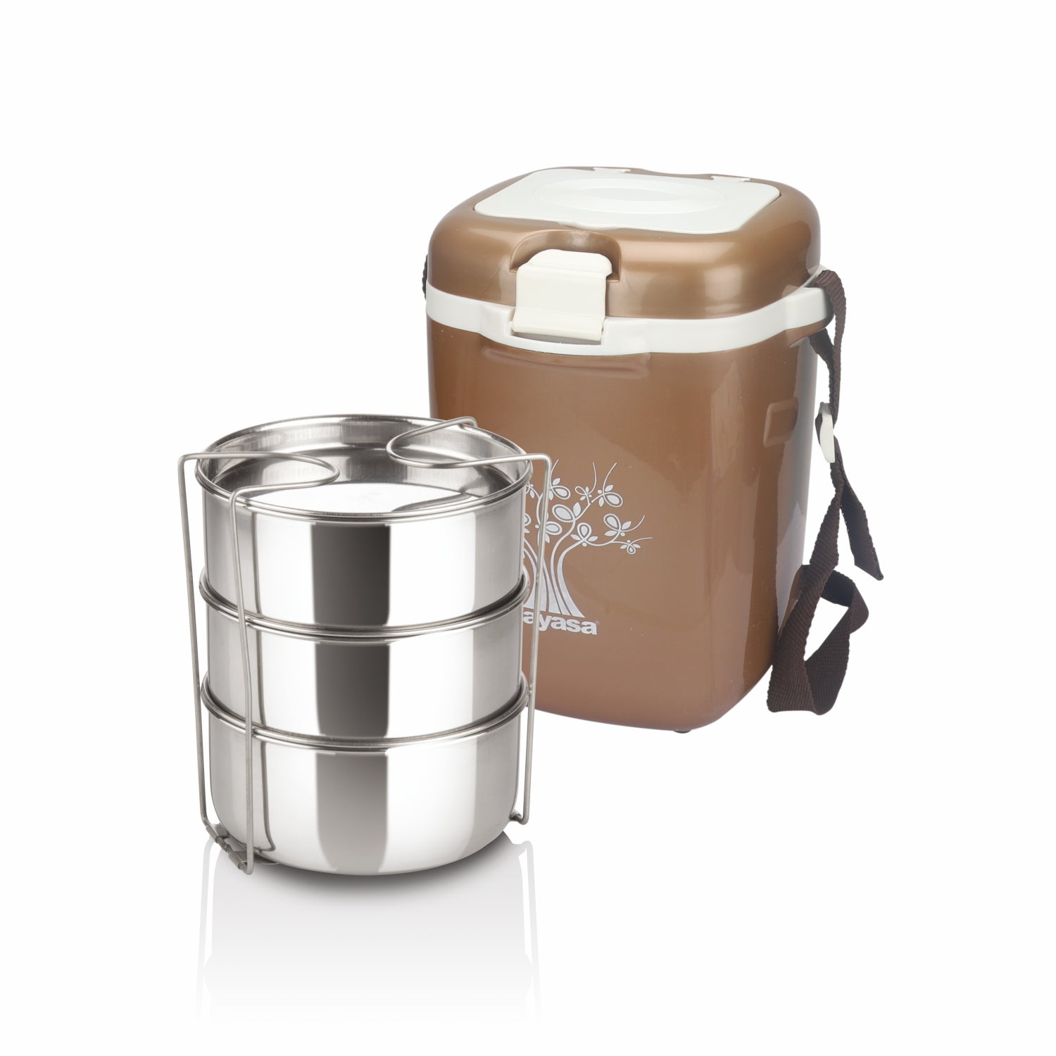 Electromate Electric Lunch Box Brown / 3 Layer