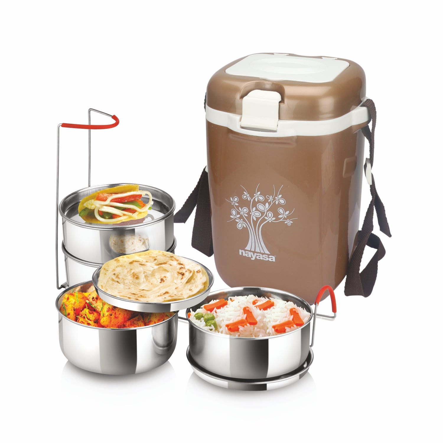 Electromate Electric Lunch Box Brown / 4 Layer