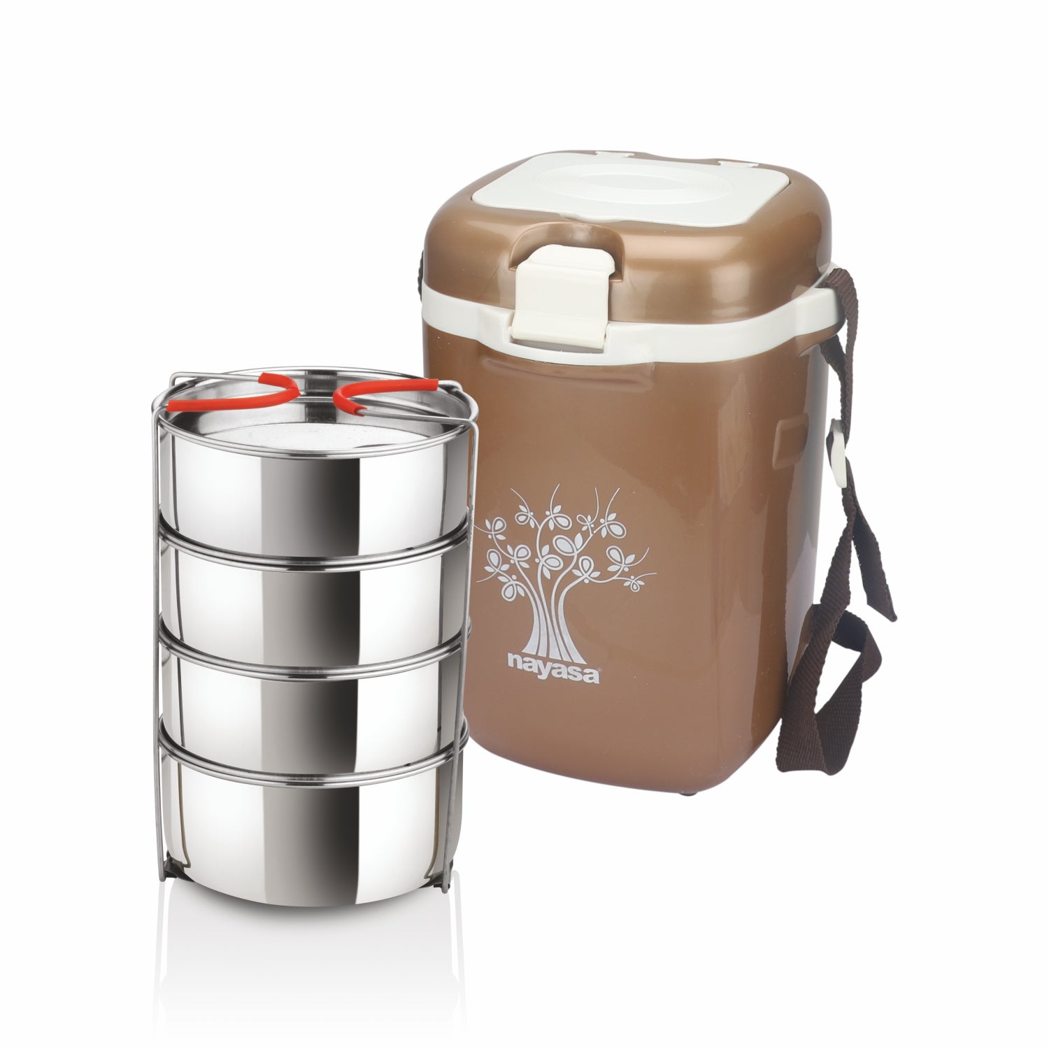 Electromate Electric Lunch Box Brown / 4 Layer