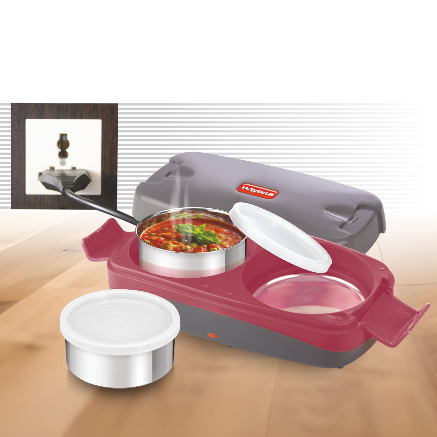 Quick Heat Lunch Box Maroon