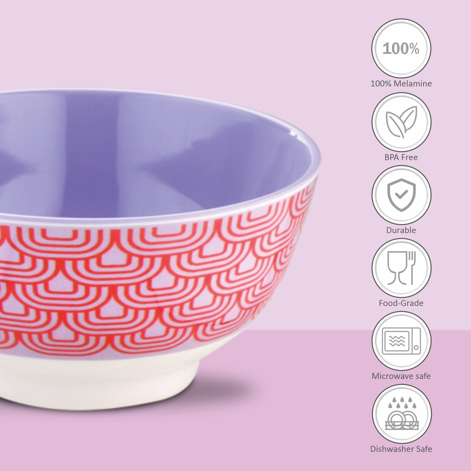 Melamine Noodle Bowl Deluxe, 750 ml Imperial Violet / 4