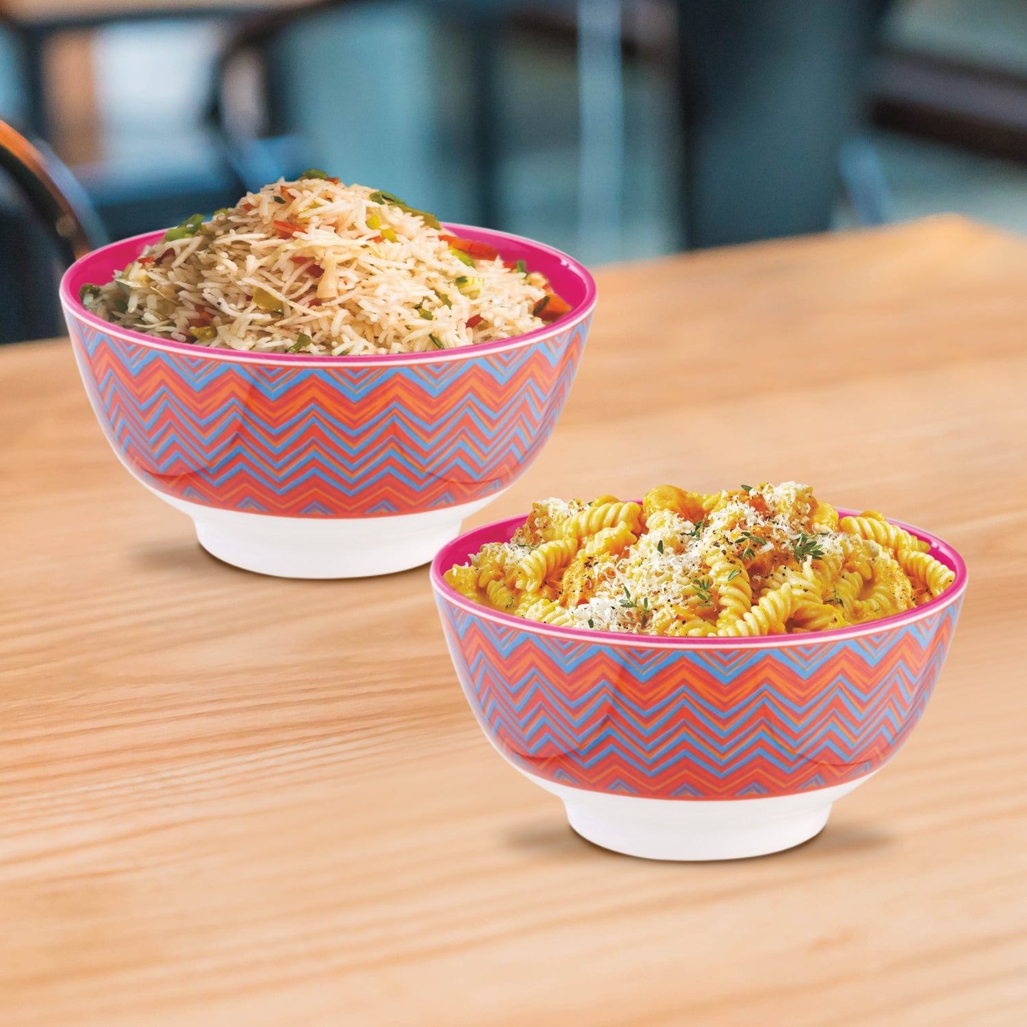 Melamine Noodle Bowl Deluxe, 750 ml Chevron / 2