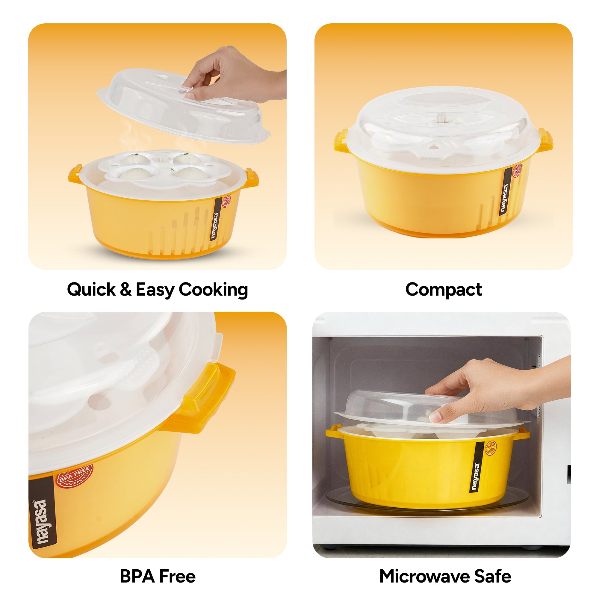 4 In 1 Idli Maker Orange