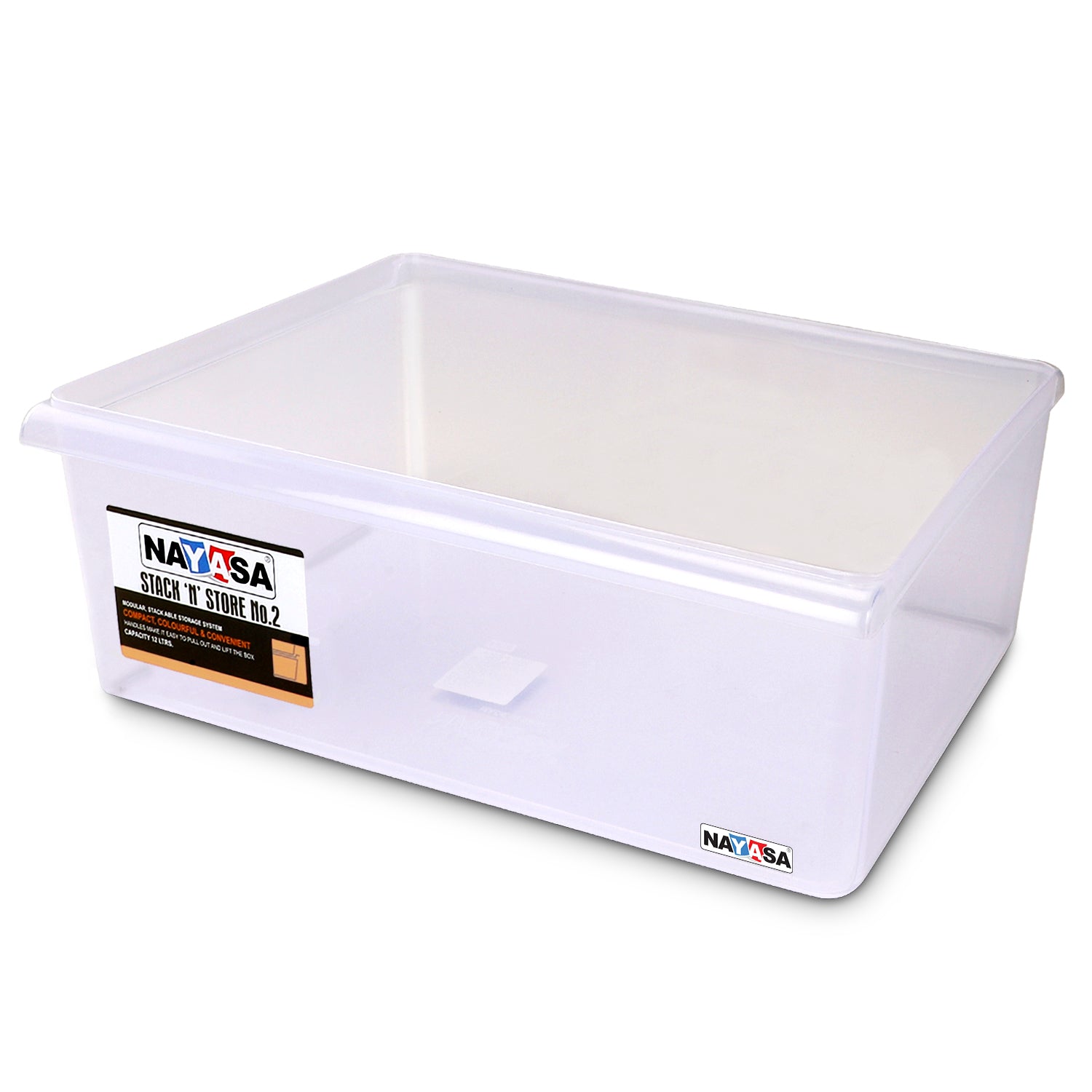 Stack N Store Storage Box, Transparent 12 Ltr / Set of 1