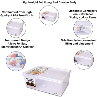 Stack N Store Storage Box, Transparent 12 Ltr / Set of 1