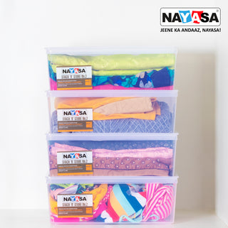 Stack N Store Storage Box, Transparent 12 Ltr / Set of 1