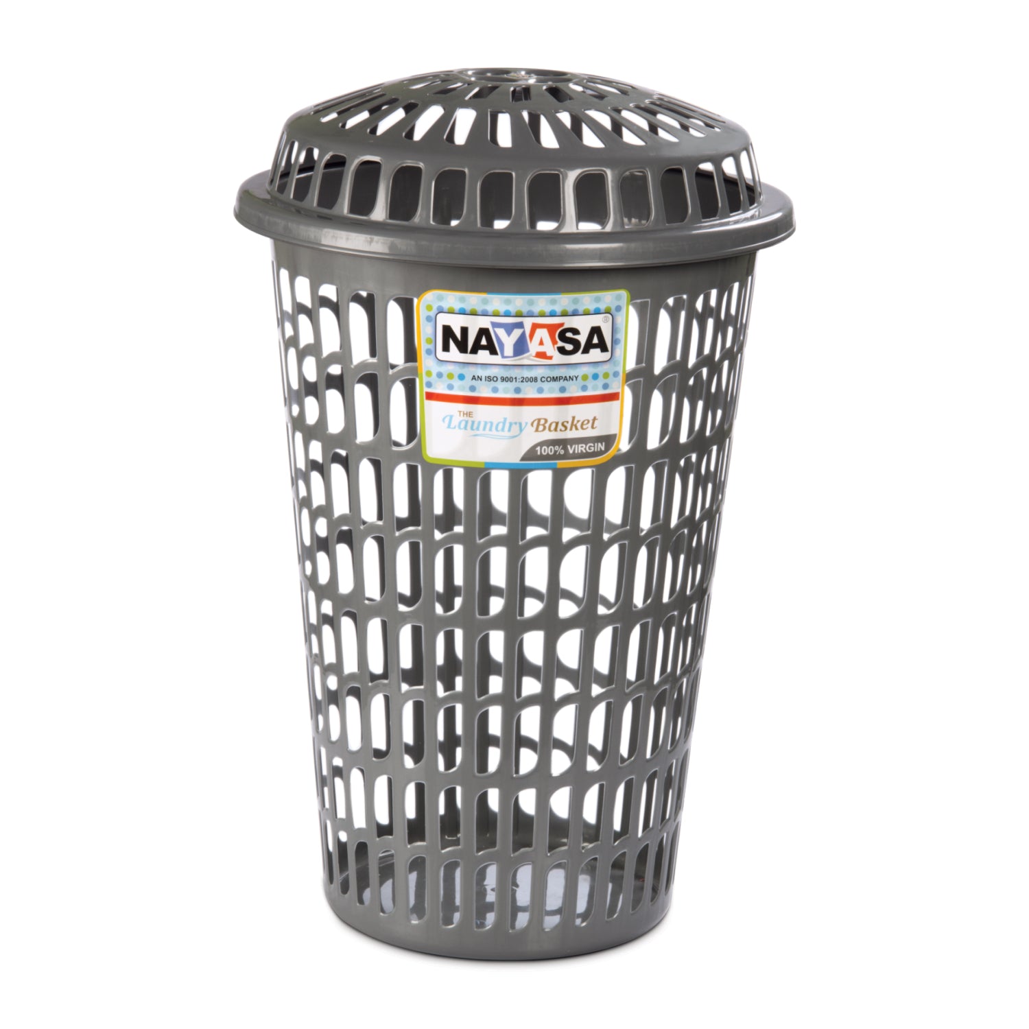 Round Laundry Basket 60 Ltr Grey