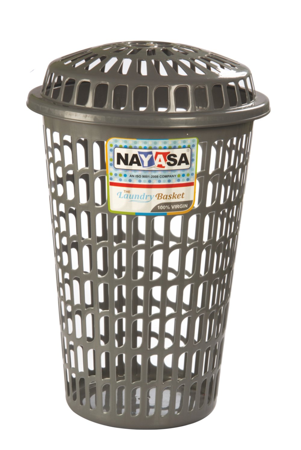 Round Laundry Basket 60 Ltr Grey